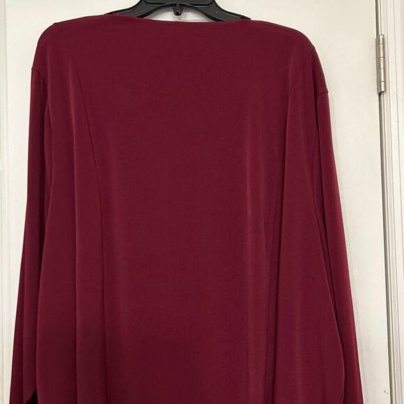 Susan Graver Liquid Knit Open Front Waterfall Cardigan Chiffon Accents Size 5X - Picture 8 of 13